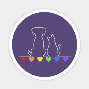 Rainbow Heart Dog and Cat Love Magnet